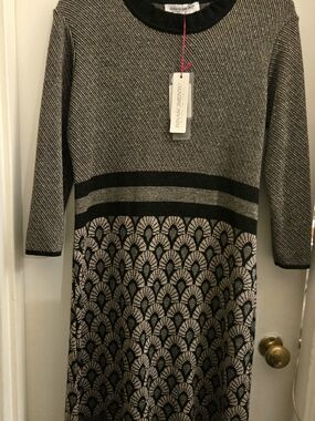 Rinascimento Black and Metallic Knit Top